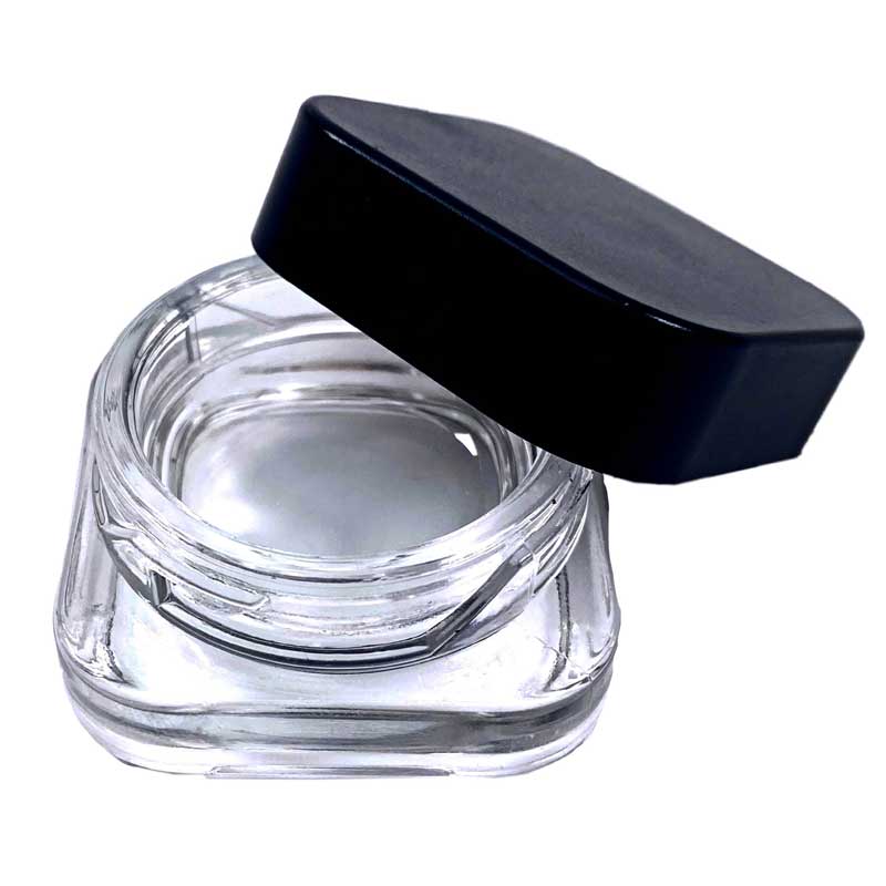 8 oz Cube Square Glass Jar with Plastisol Lined Lid