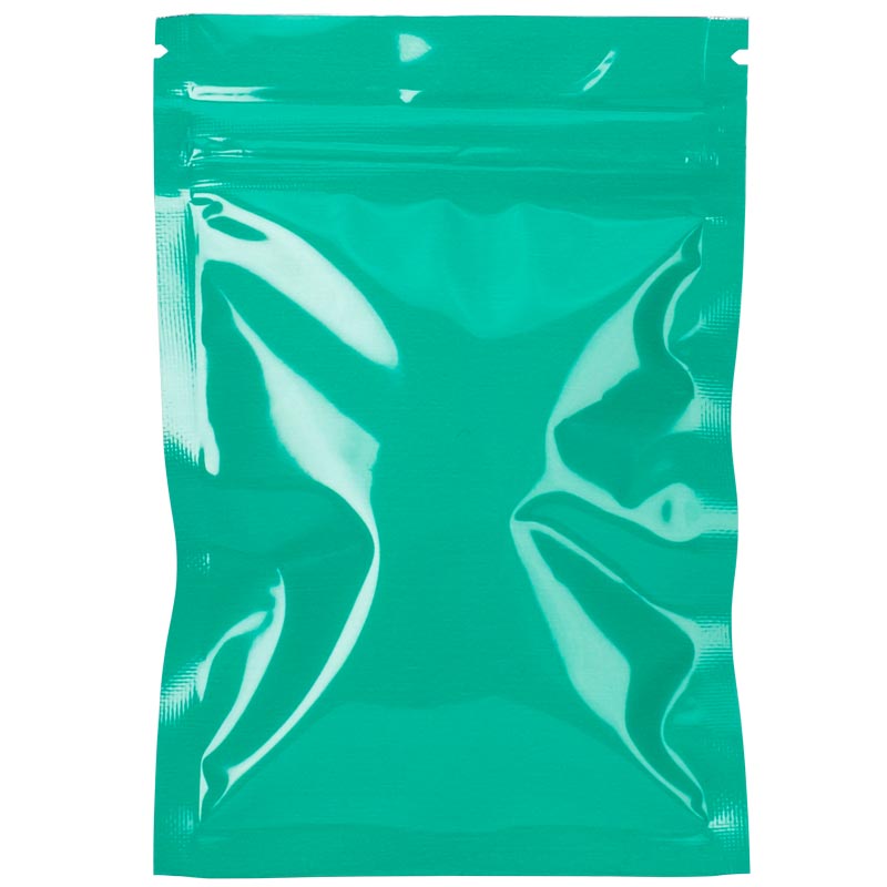 Green Smell Proof Foil Zip Pouch Bag Custom Cannabis Packaging