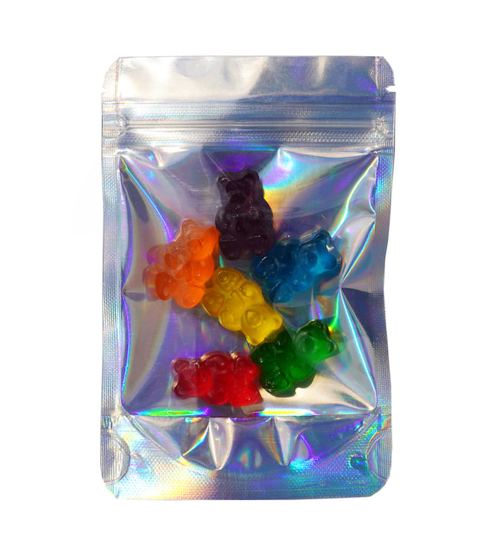 1/8oz Mylar Bags - Holographic / Clear